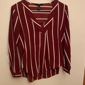 Red and White Striped Dress Shirt